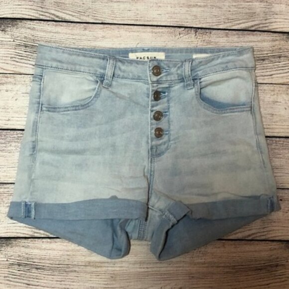 PacSun Super Stretch Shortie Denim Shorts Size 27 - Picture 1 of 4